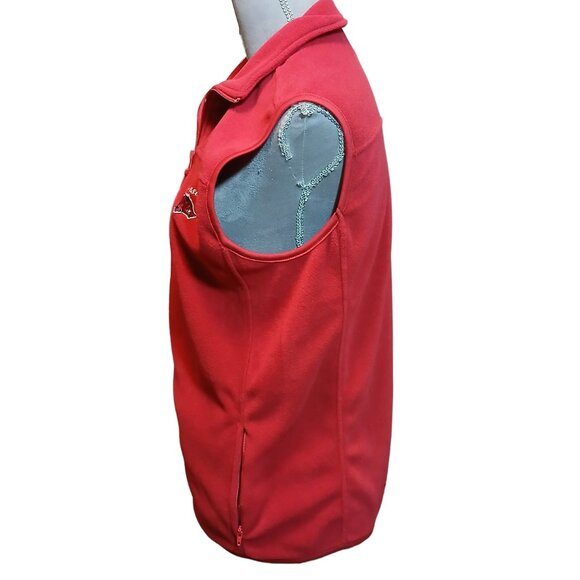 Arkansas Razorbacks Colosseum Athletics Red Fleece Vest Zip Womens Medium - Picture 9 of 10